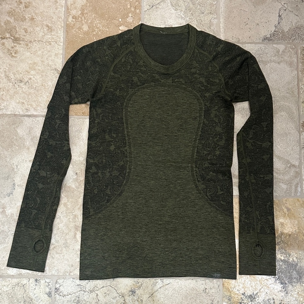 Olive Green Lululemon swiftly Long Sleeve